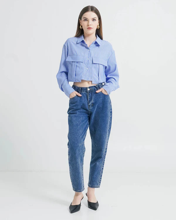 Claire Shirt  Blue Striped