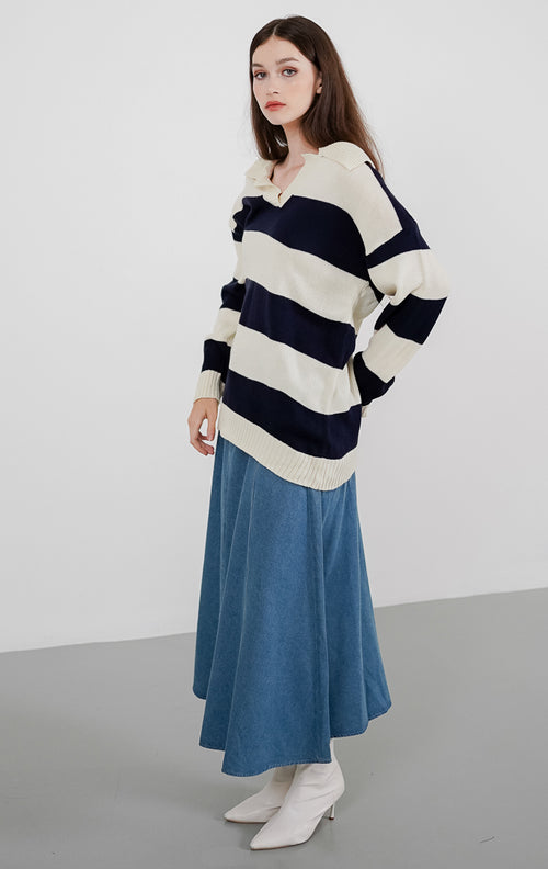 Maldives Knit Top Navy