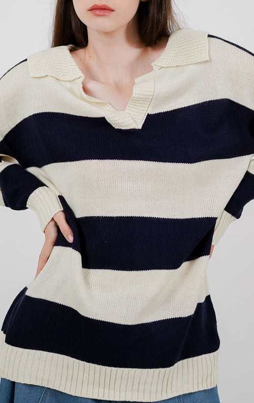 Maldives Knit Top Navy