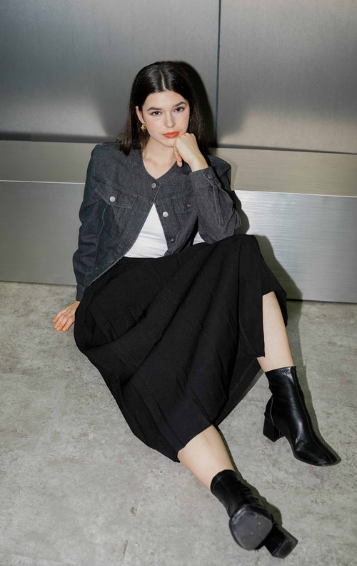 Nessa Top Black Denim