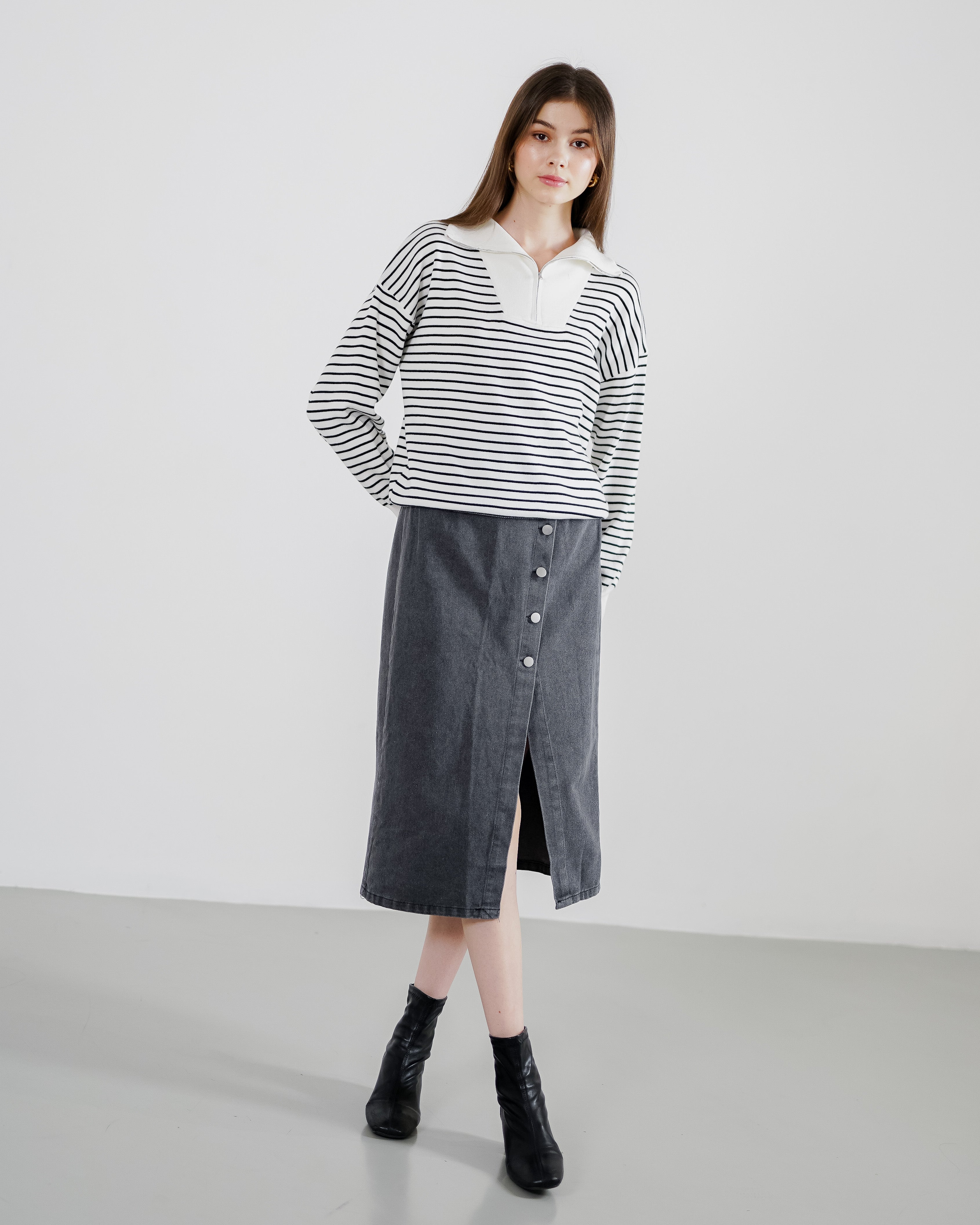 Yeona Top White Striped