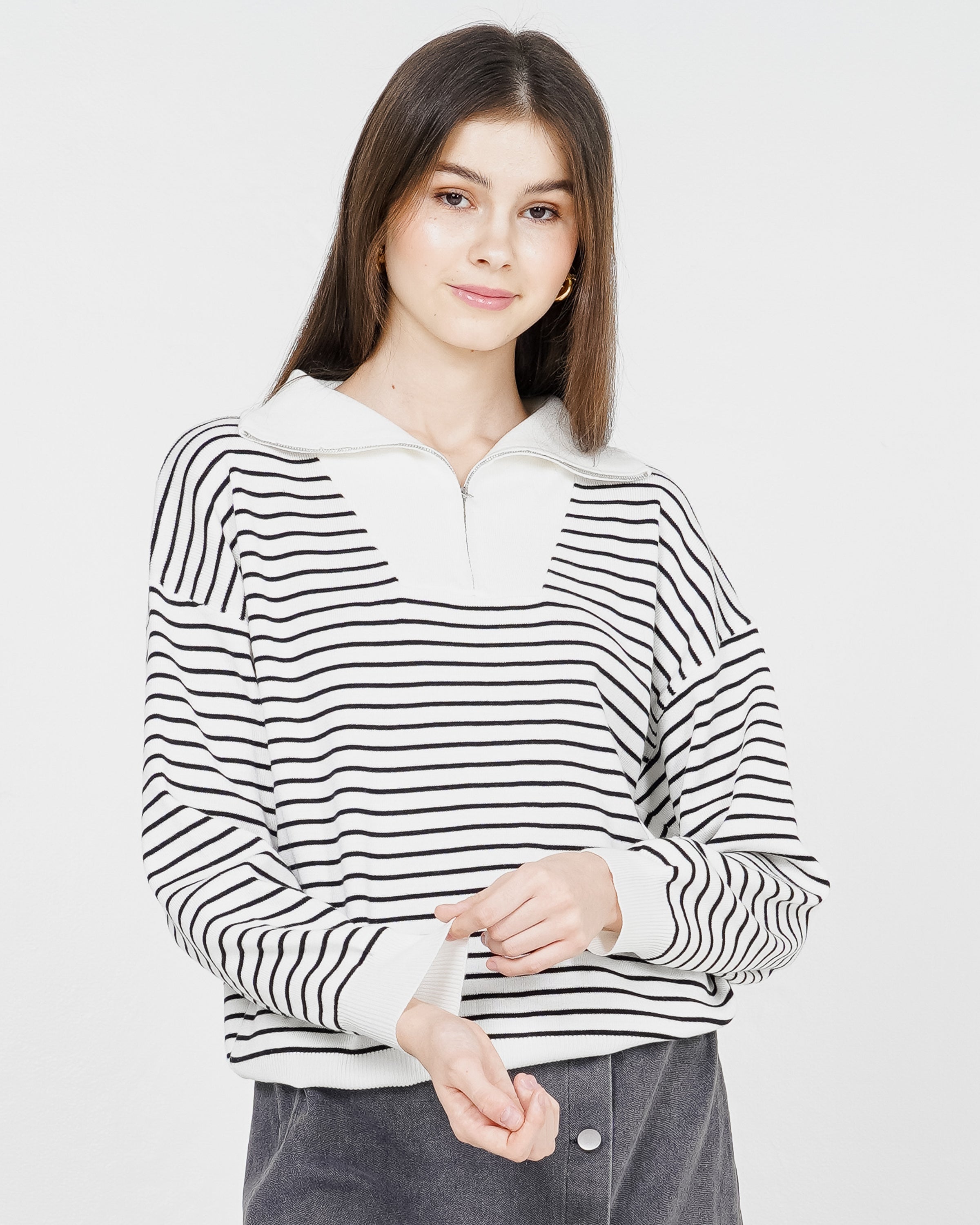 Yeona Top White Striped