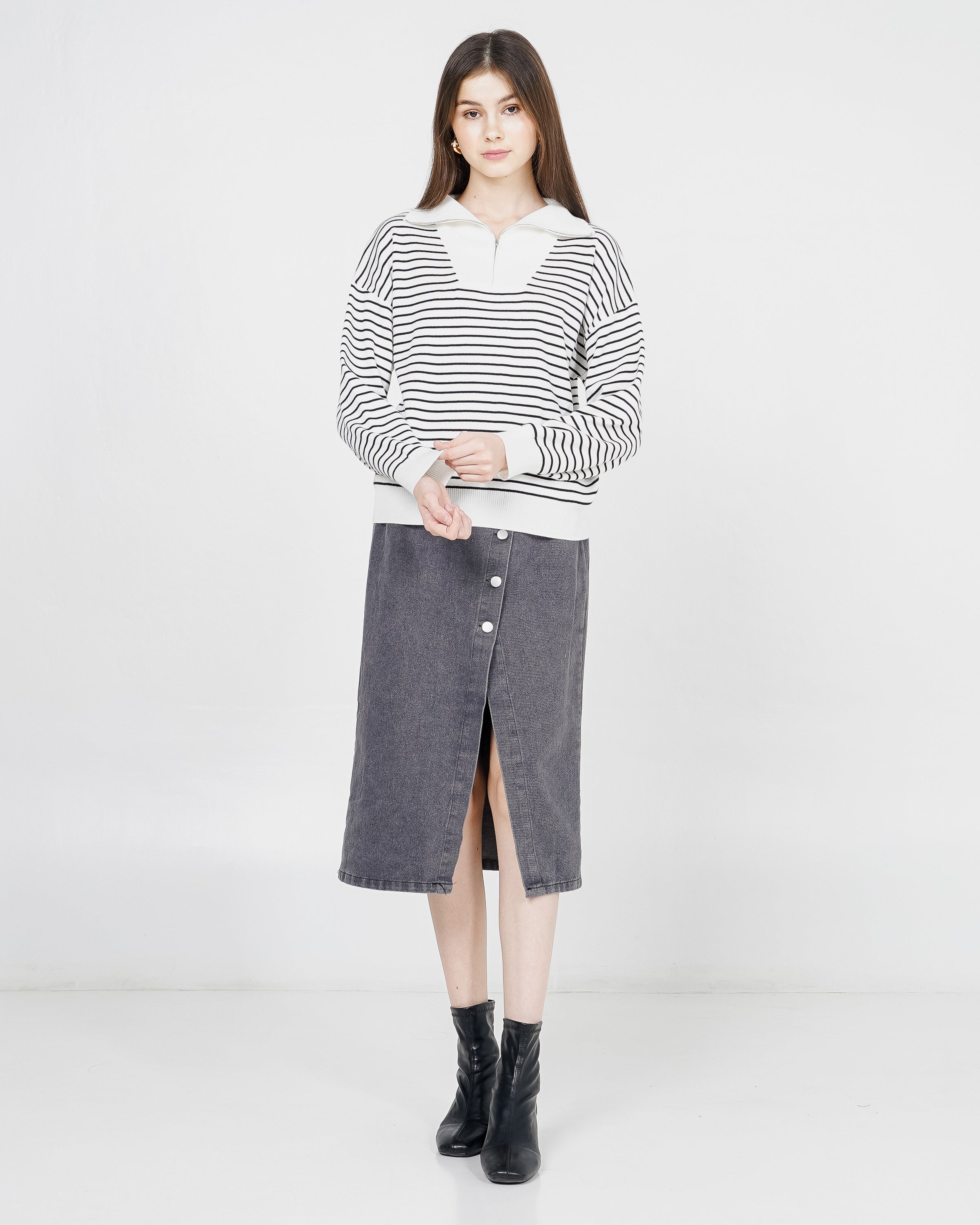 Yeona Top White Striped