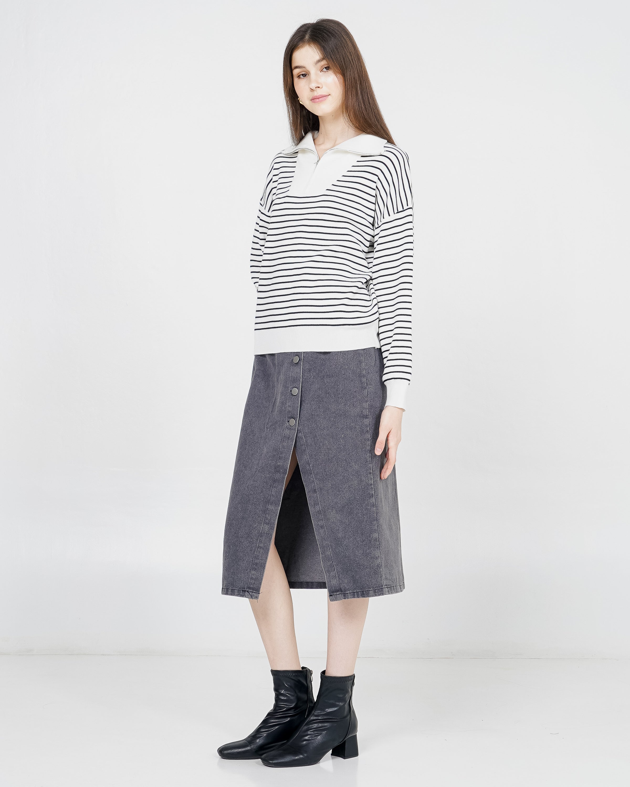 Yeona Top White Striped