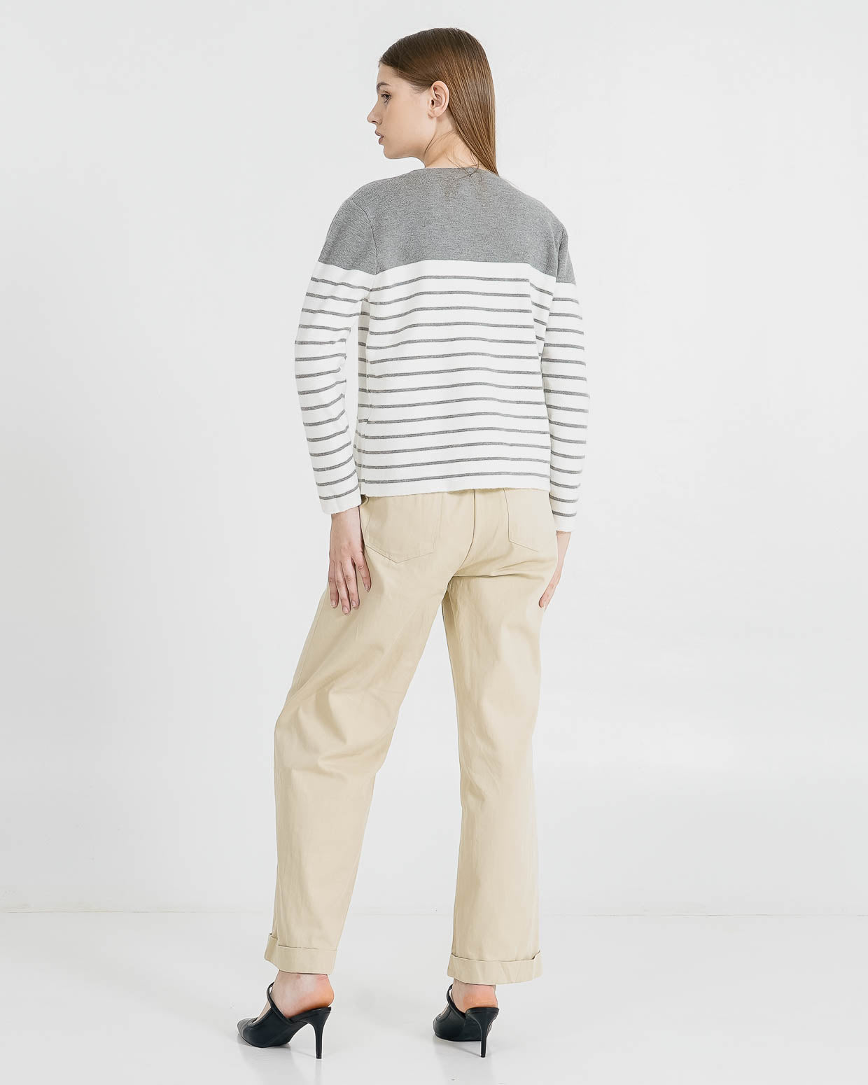 Noah Striped Grey Cardigan – Luaran Casual Wanita Kekinian