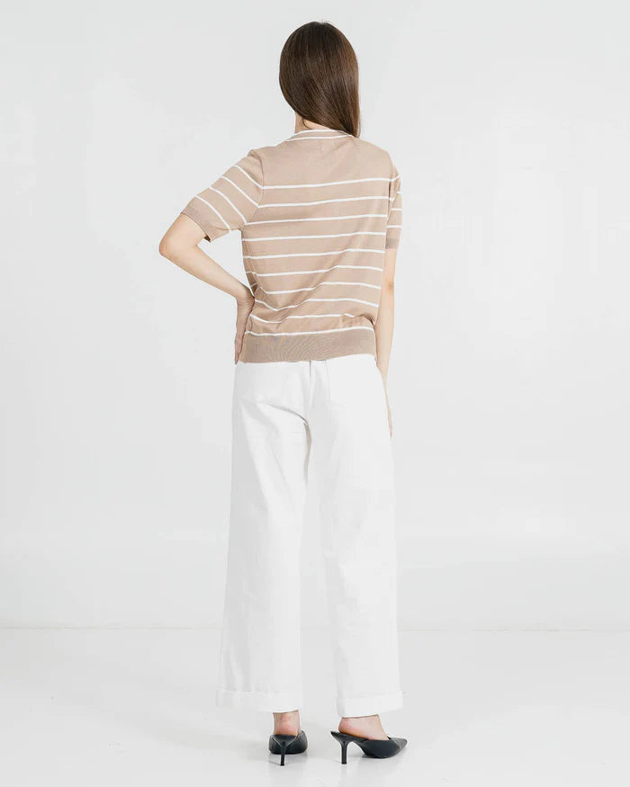 Olave Striped Top Brown