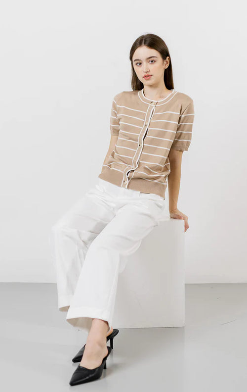Olave Striped Top Brown