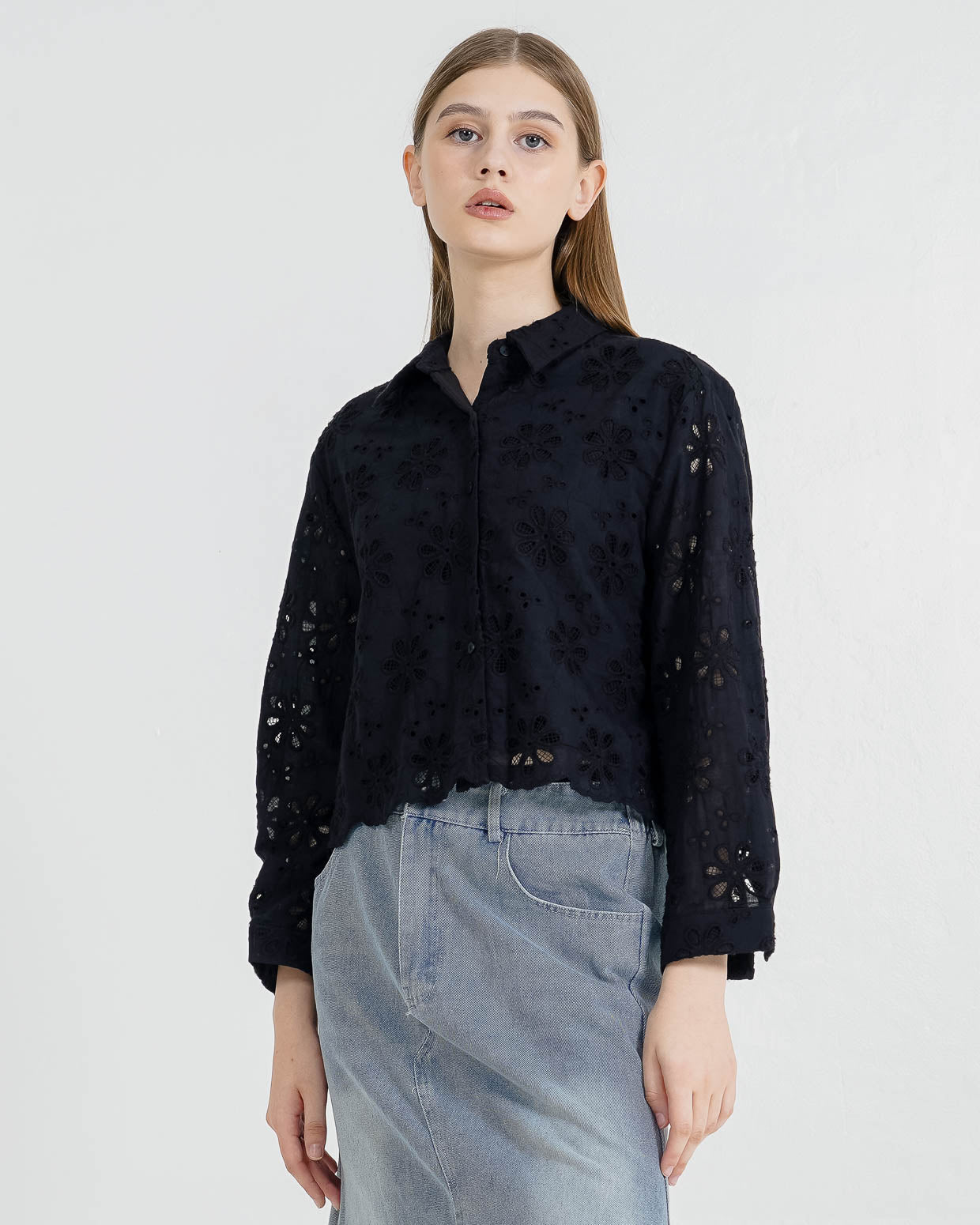 Lucena Crochet Black Shirt –  Baju Atasan Casual Wanita