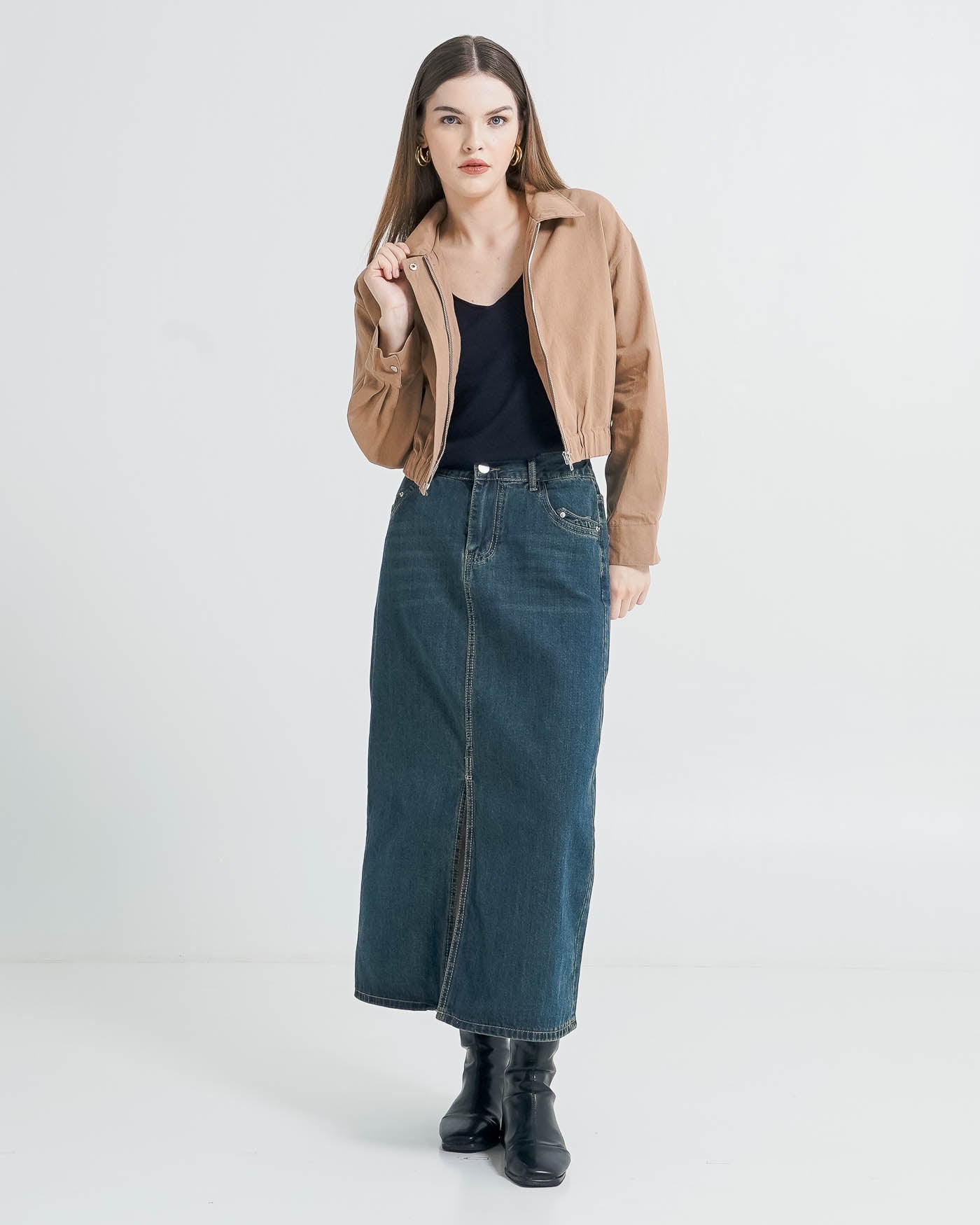 Aliando Bomber Brown Outer – Atasan Wanita Outer Jacket Lengan Panjang