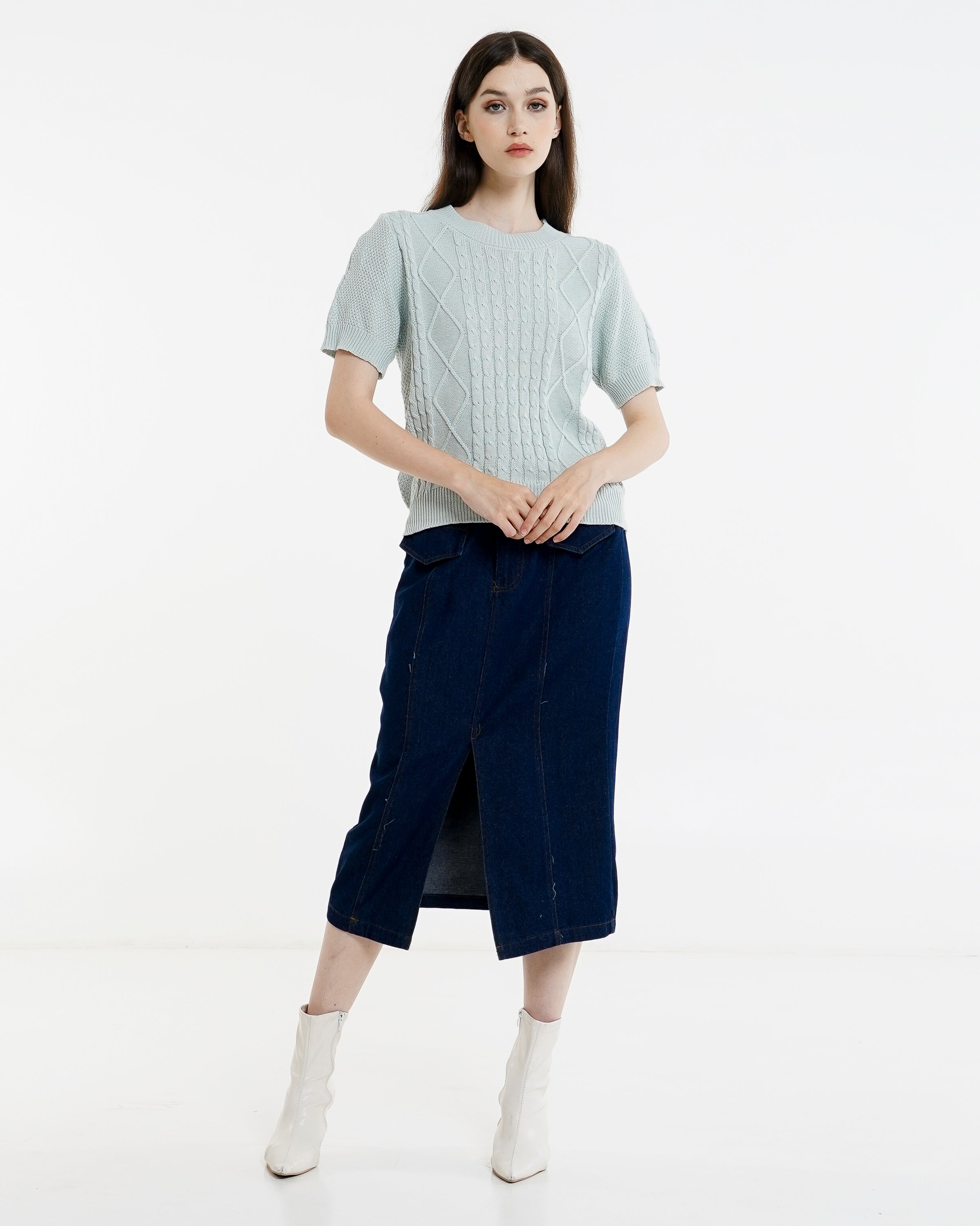 Holland Knit Top Blue