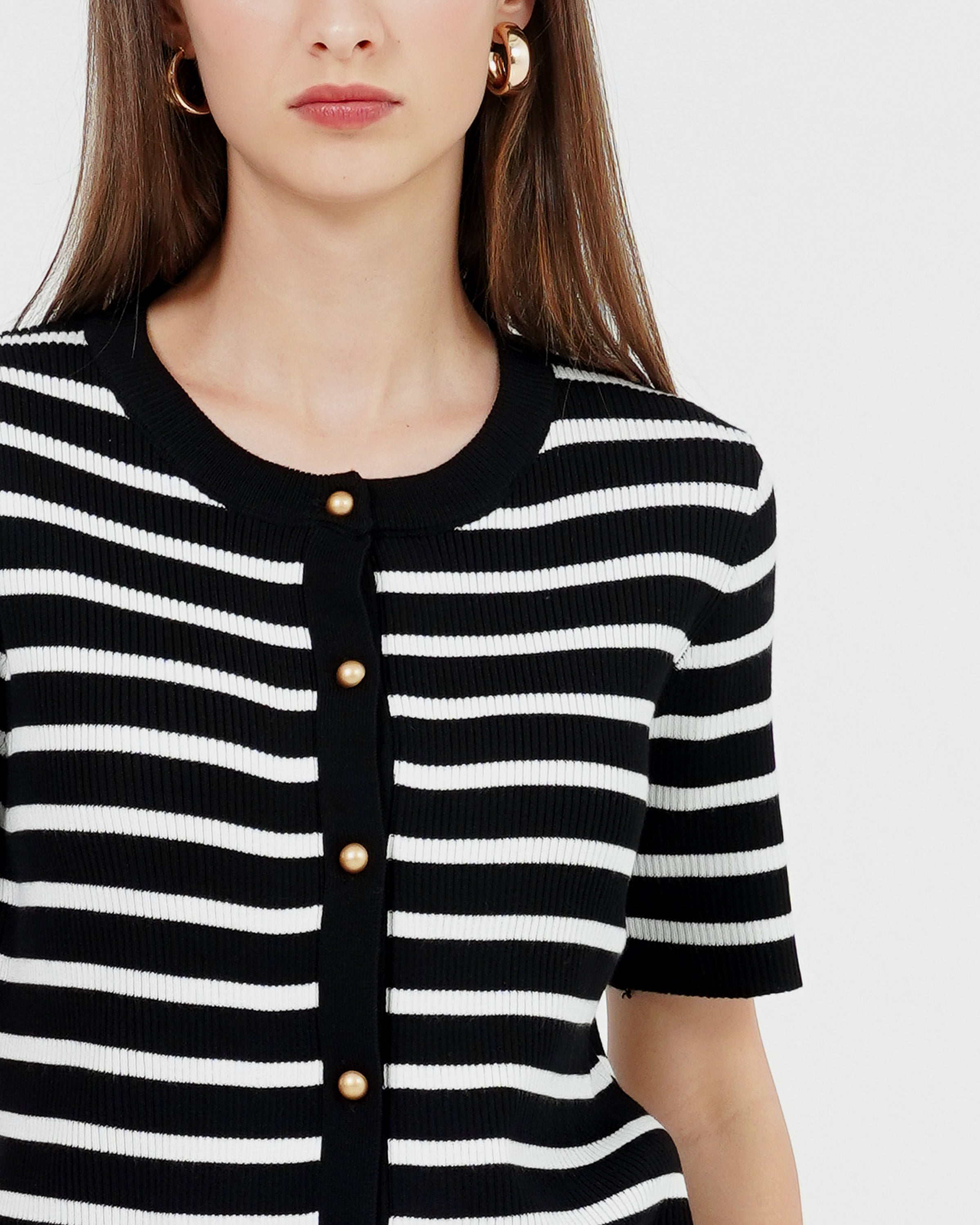 Rerena Top Black Striped