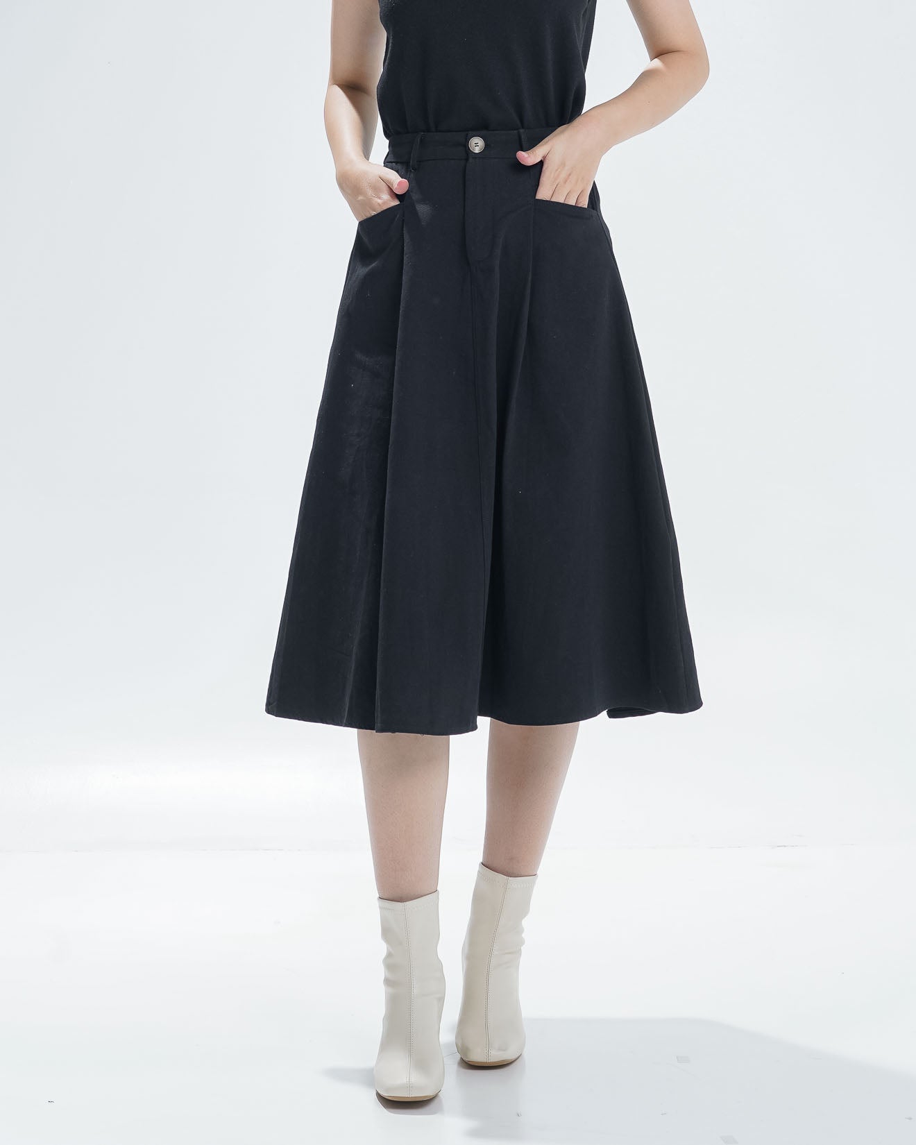 Calia Skirt Black – Rok Midi Casual Wanita ( RESTOCK )