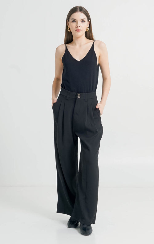 Chester Wide Leg Black Pants – Celana Panjang Wanita Kekinian  ( RESTOCK )
