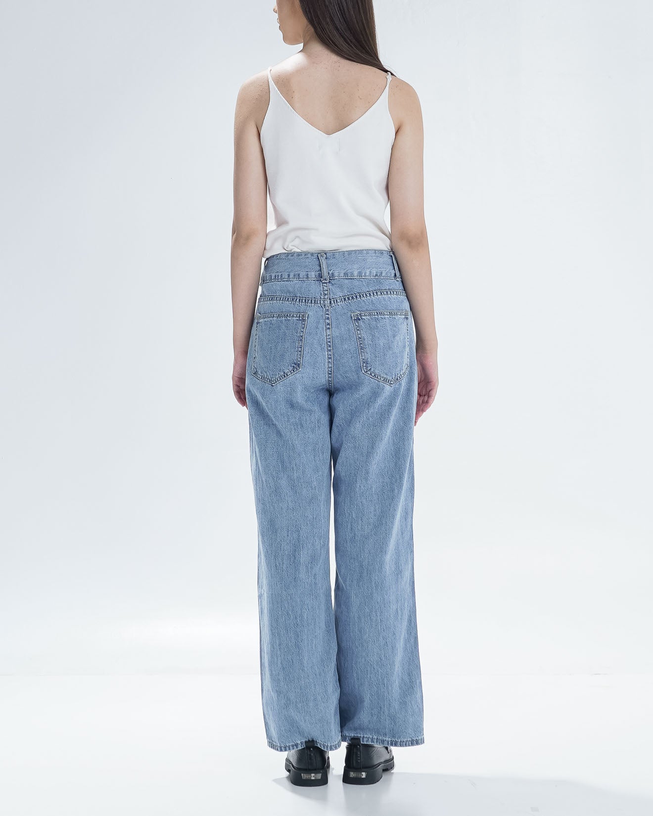 Ribbon Oversized Denim Pants - Celana Jeans Wanita