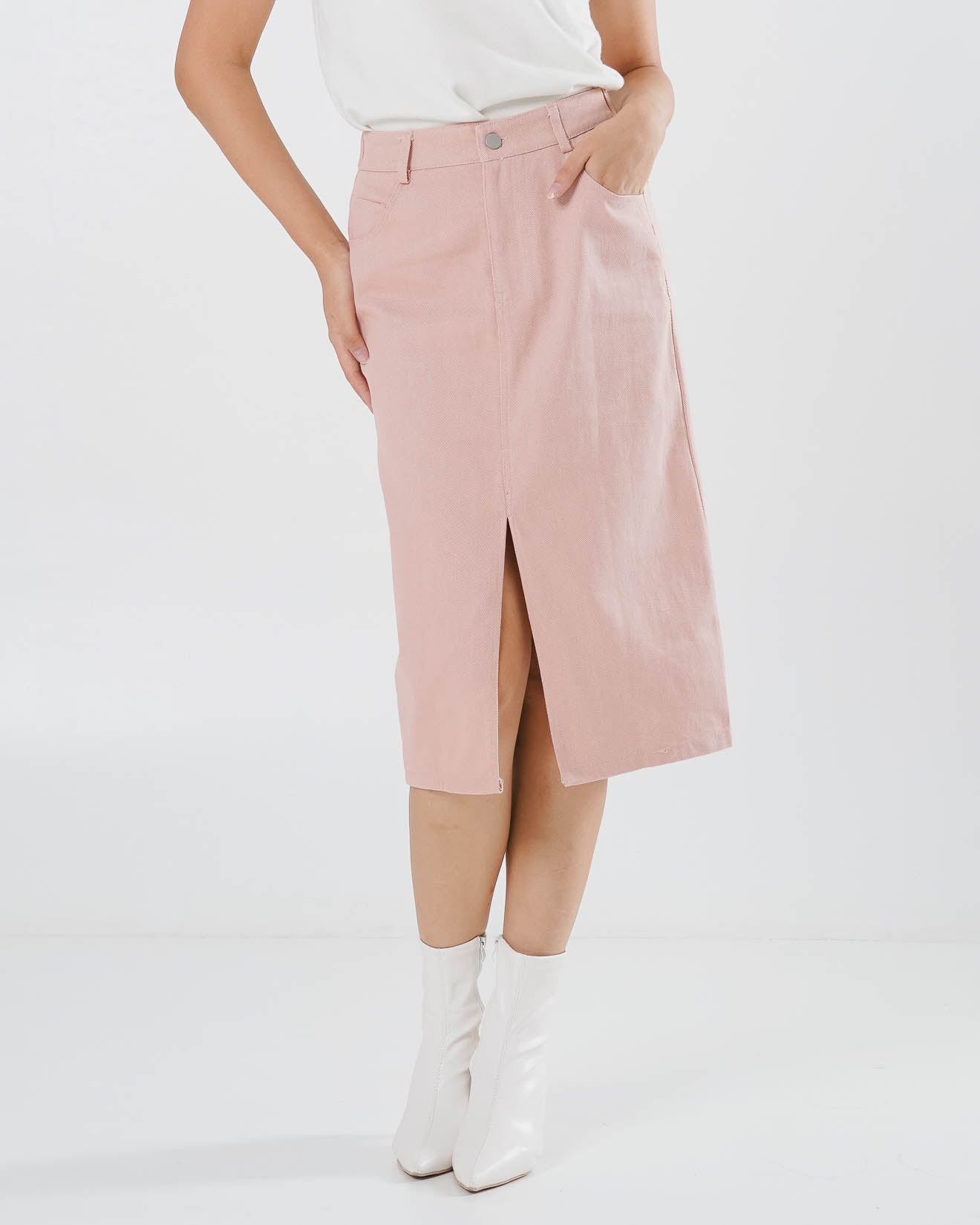 Camryn A-Line Pink Skirt – Rok Korean Casual Wanita