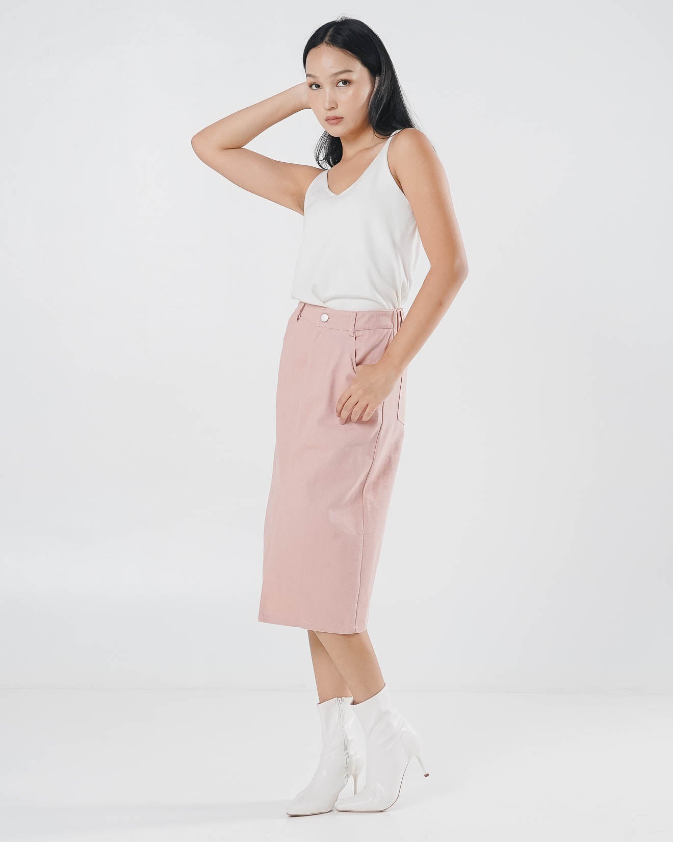 Camryn A-Line Pink Skirt – Rok Korean Casual Wanita