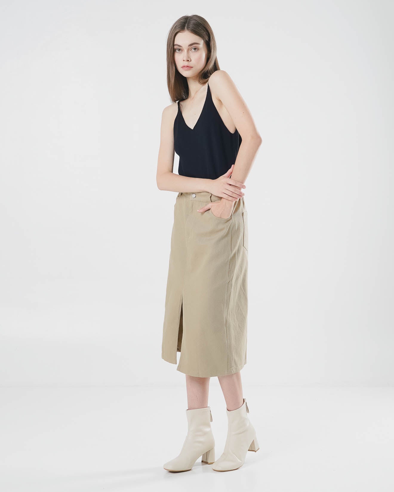 Camryn A-Line Brown Skirt – Rok Korean Casual Wanita