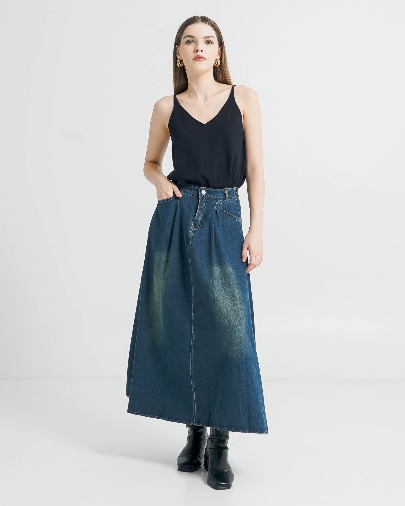 Vegas A-Line Denim Skirt – Rok Denim Wanita Kekinian