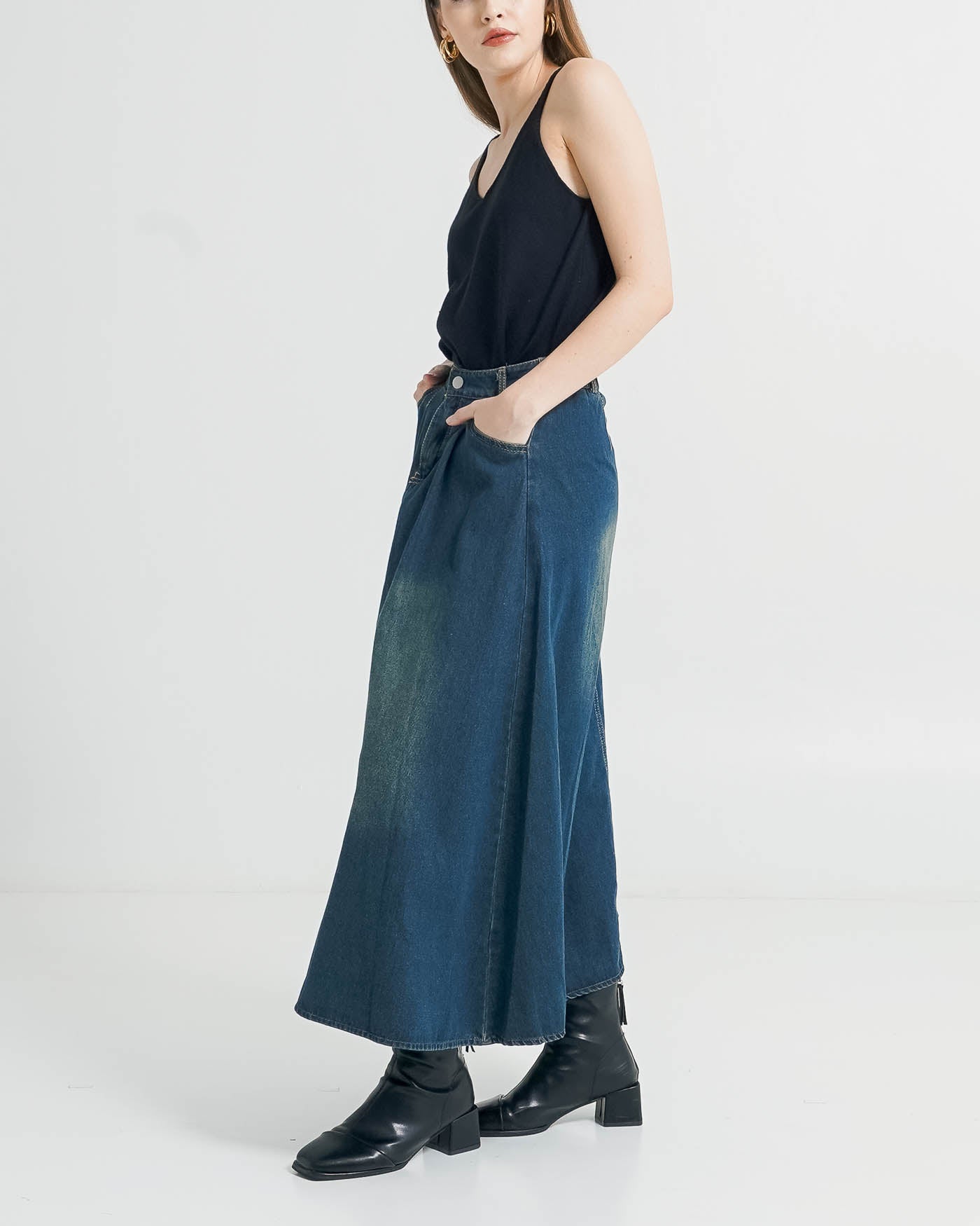 Vegas A-Line Denim Skirt – Rok Denim Wanita Kekinian