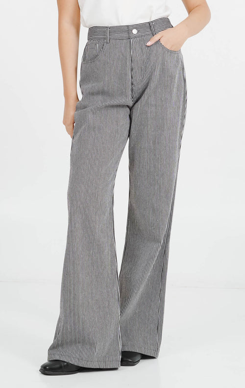 Carl Pants Black Striped