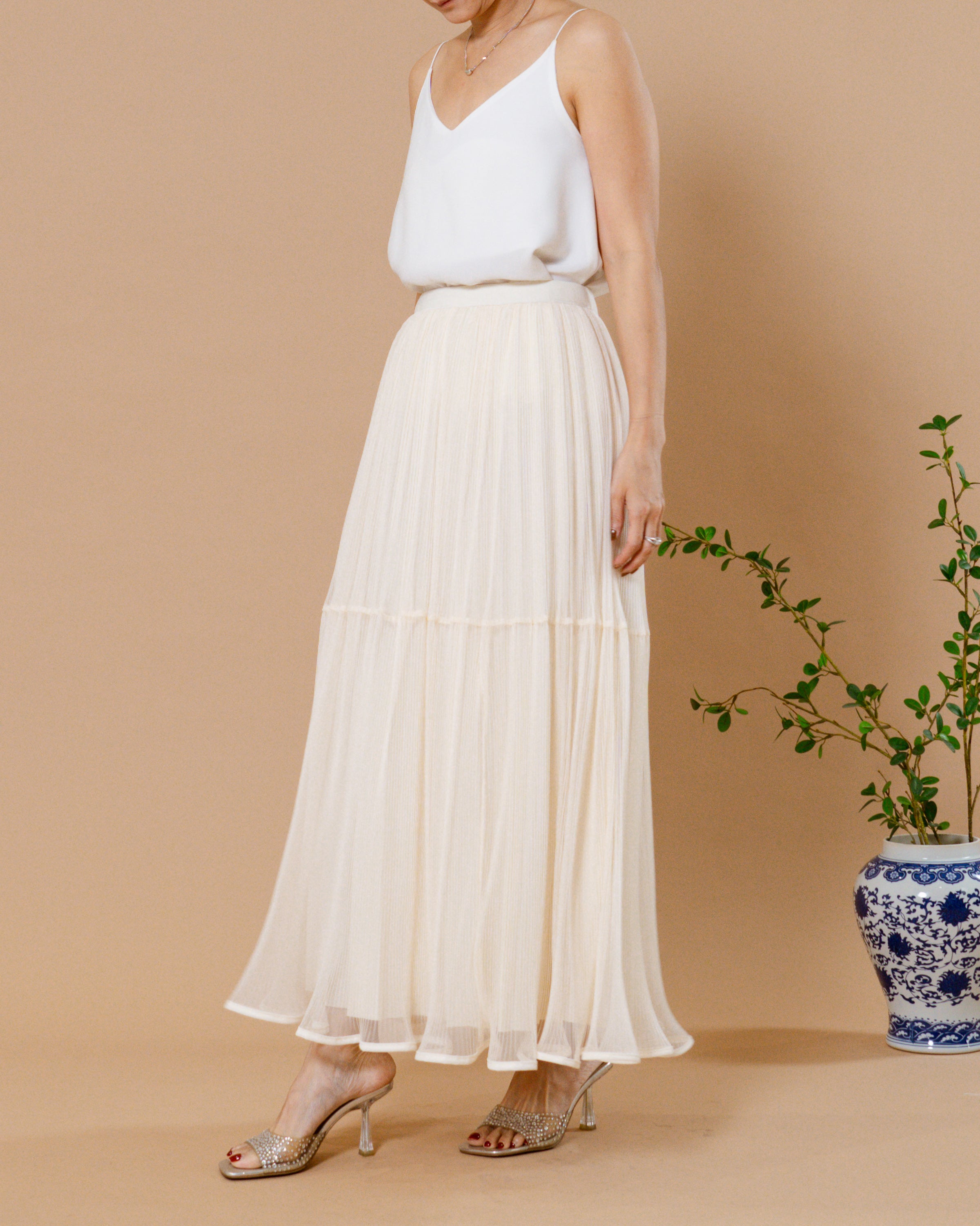 CNY Shimmering Luck Skirt Ivory