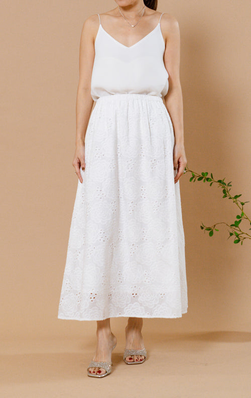 CNY Fortune Flames Skirt White