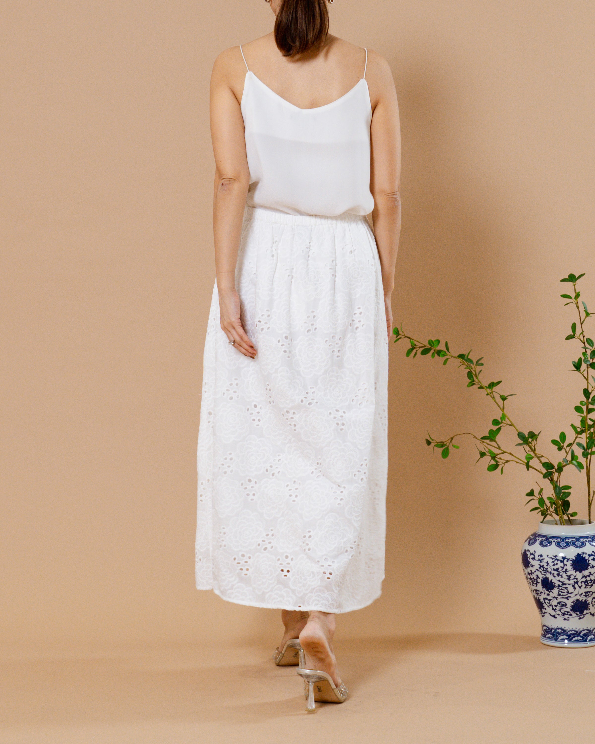 CNY Fortune Flames Skirt White