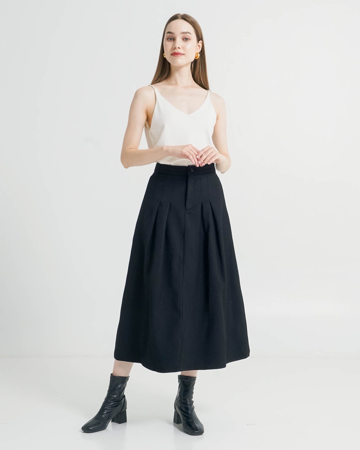 Terra Boxy Black Skirt – Rok Maxi Wanita Kekinian