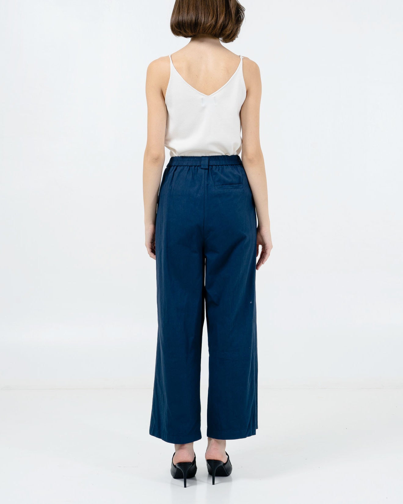 Aiden Wide Leg Pants Navy - Celana Panjang Wanita Kekinian