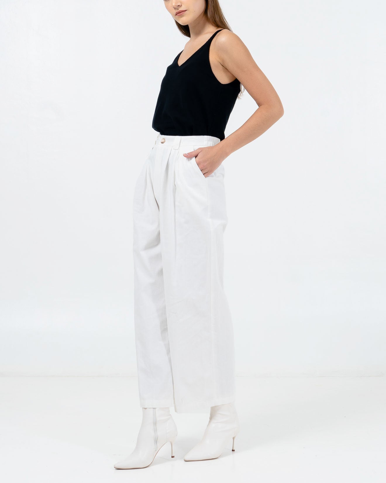 Aiden Wide Leg White Pants – Celana Formal Wanita