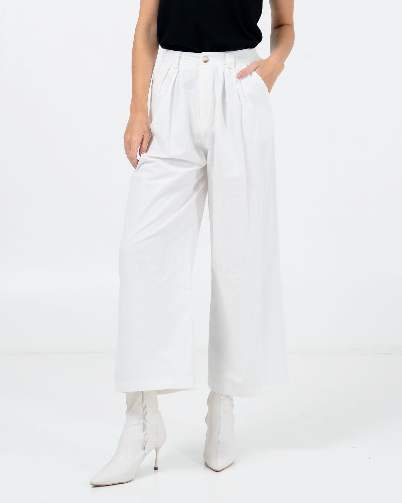 Aiden Wide Leg White Pants – Celana Formal Wanita