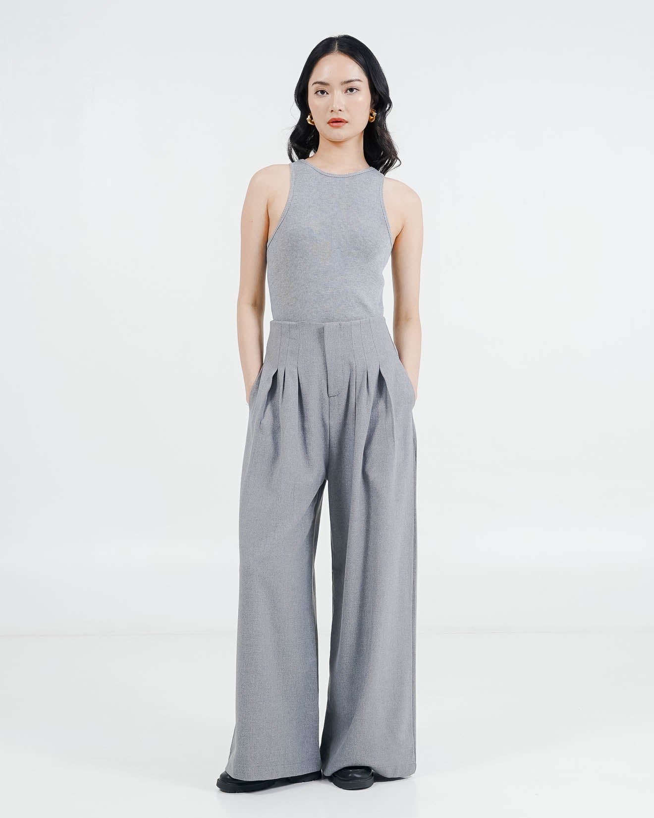 ES Unravel Wide Leg Pants Grey