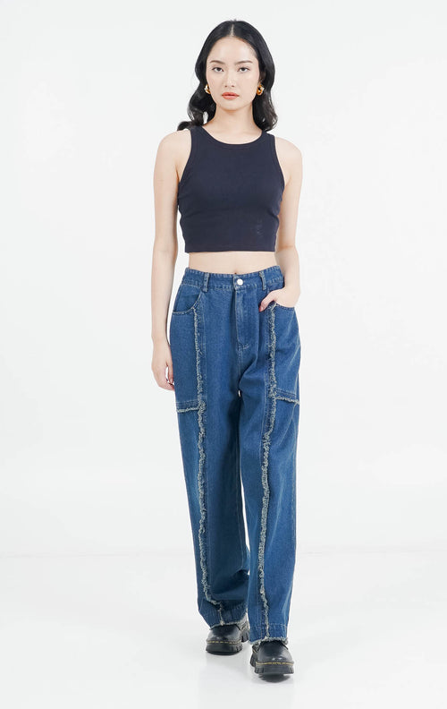 ES Dawn Fringe Pants Denim