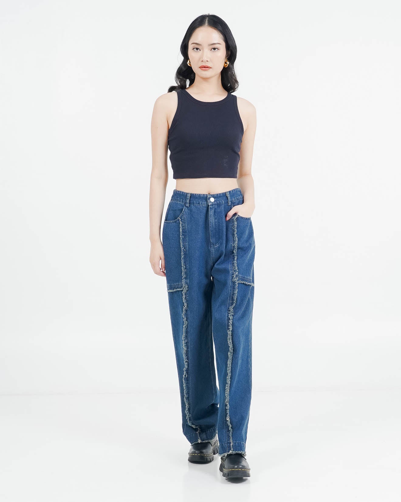 ES Dawn Fringe Pants Denim