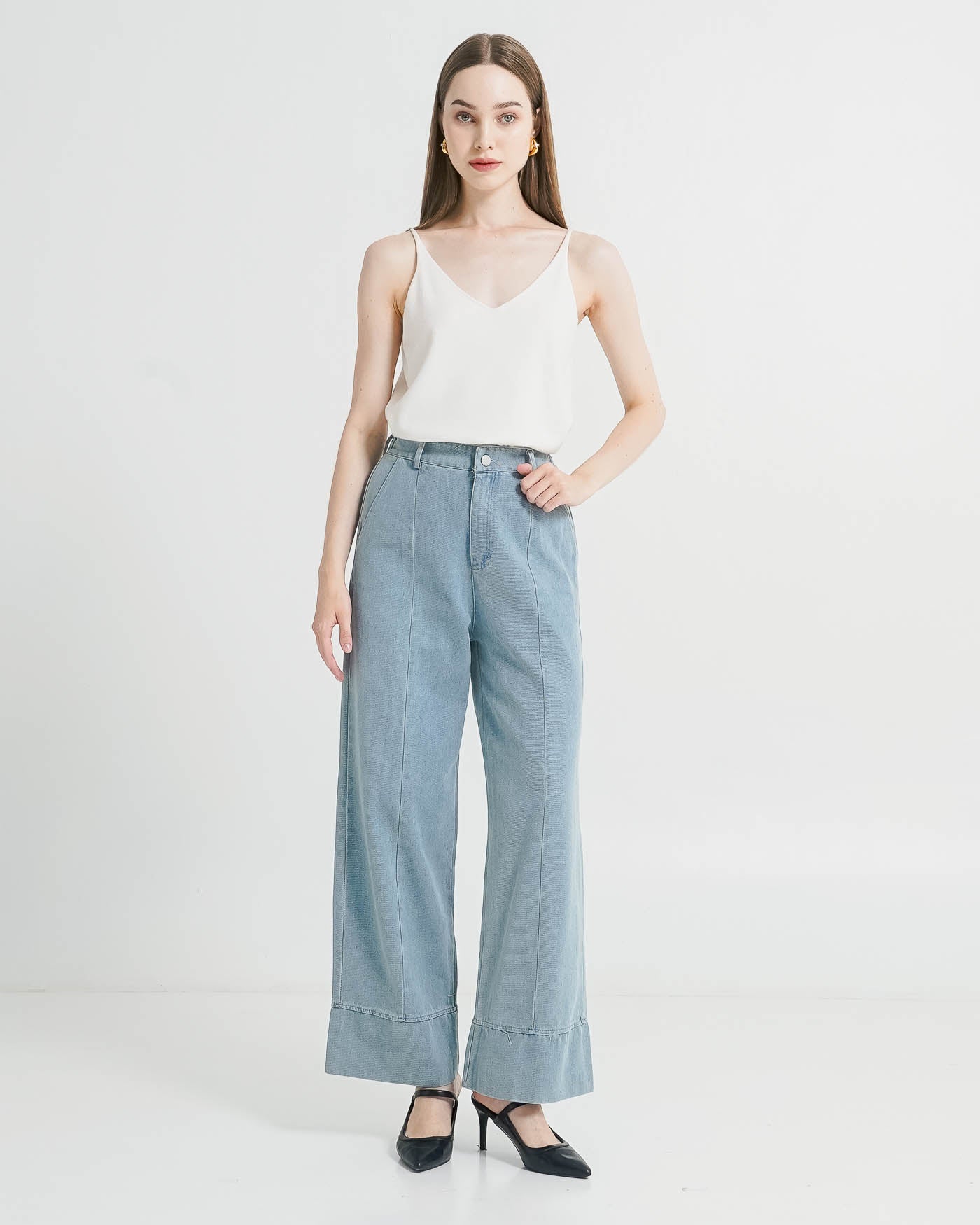 Everleigh Wide Light Denim Pants – Celana Panjang Wanita Denim