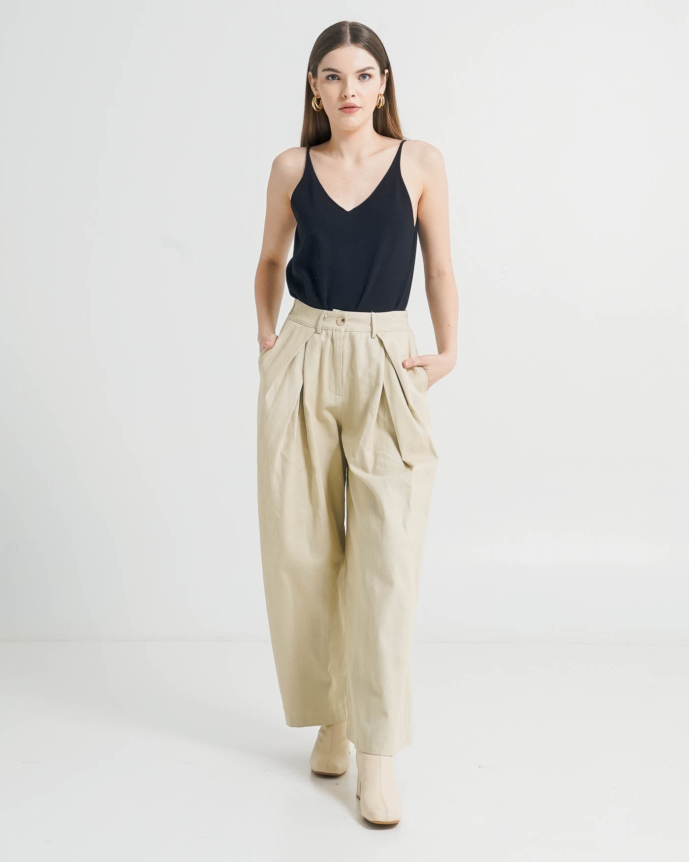 Jordan Oversized Wide Leg Ivory Pants – Celana Panjang Wanita Kekinian