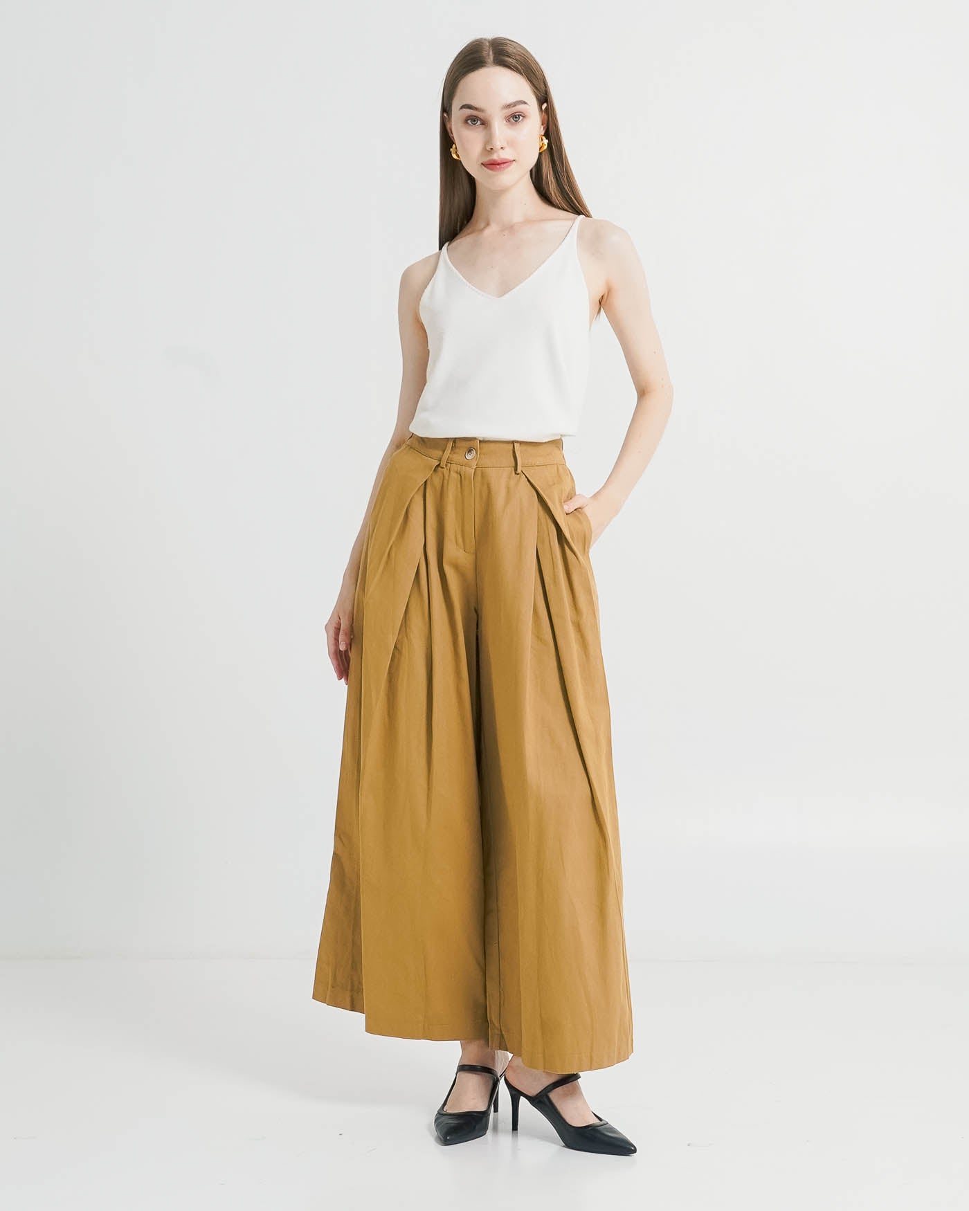 Jordan Oversized Wide Leg Brown Pants – Celana Panjang Wanita Kekinian