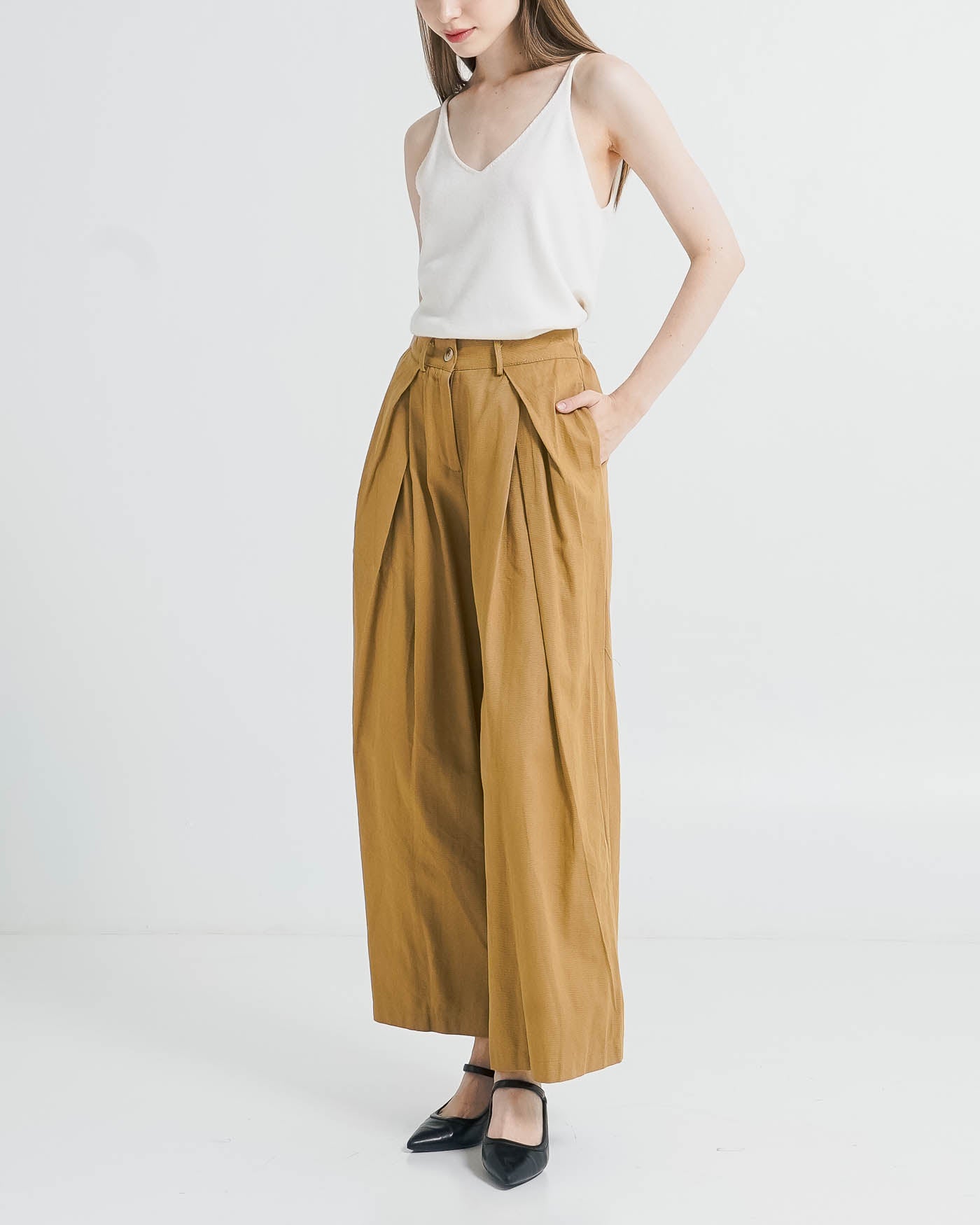 Jordan Oversized Wide Leg Brown Pants – Celana Panjang Wanita Kekinian