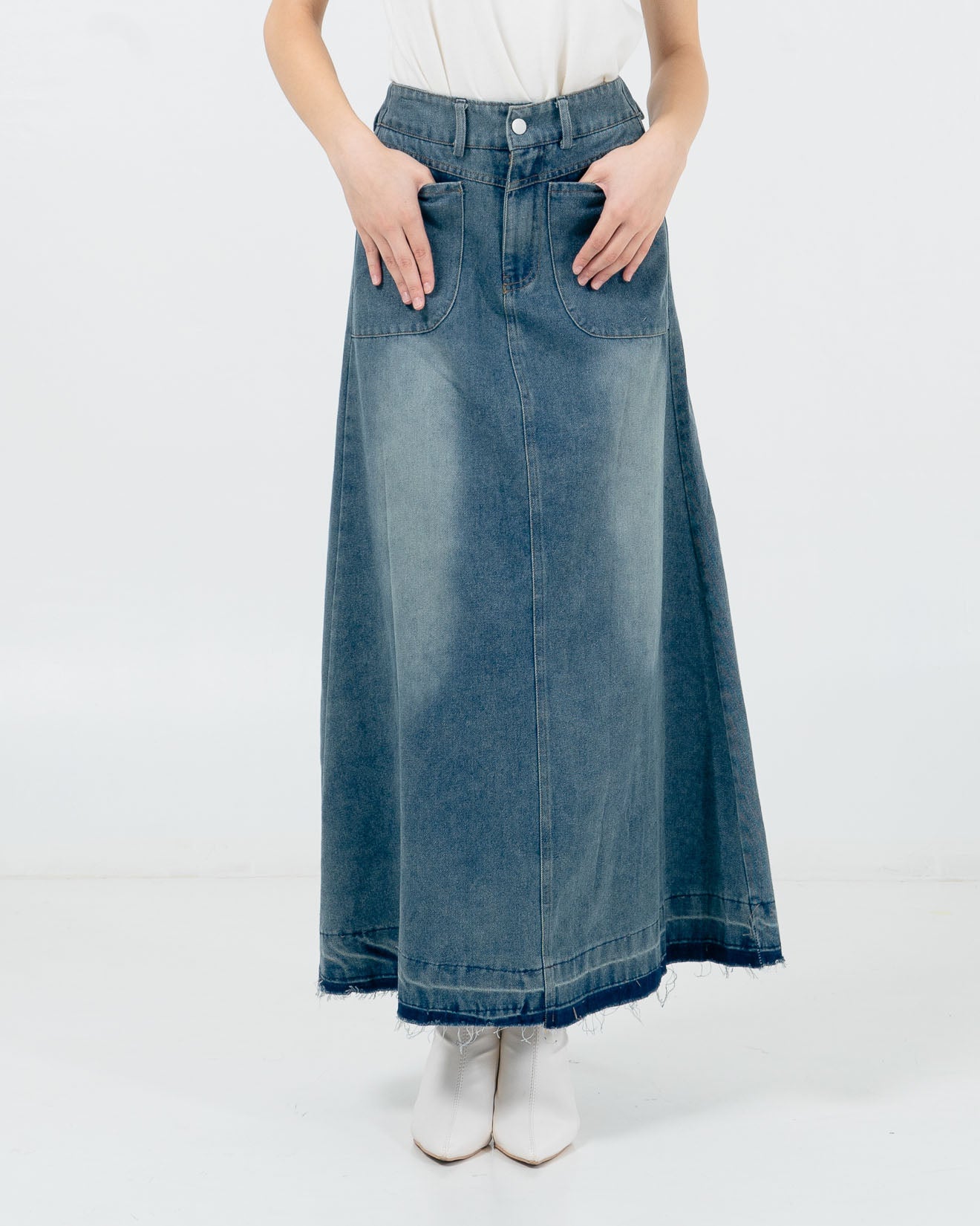 Gideon A-Line Skirt Denim - Rok Jeans Wanita Kekinian