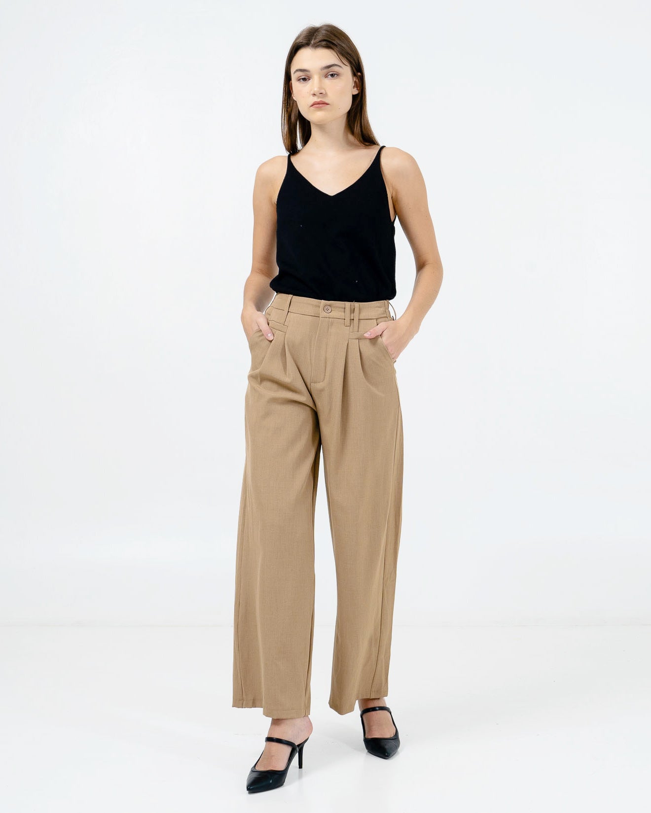 Esme Wide Leg Brown Pants – Celana Formal Wanita