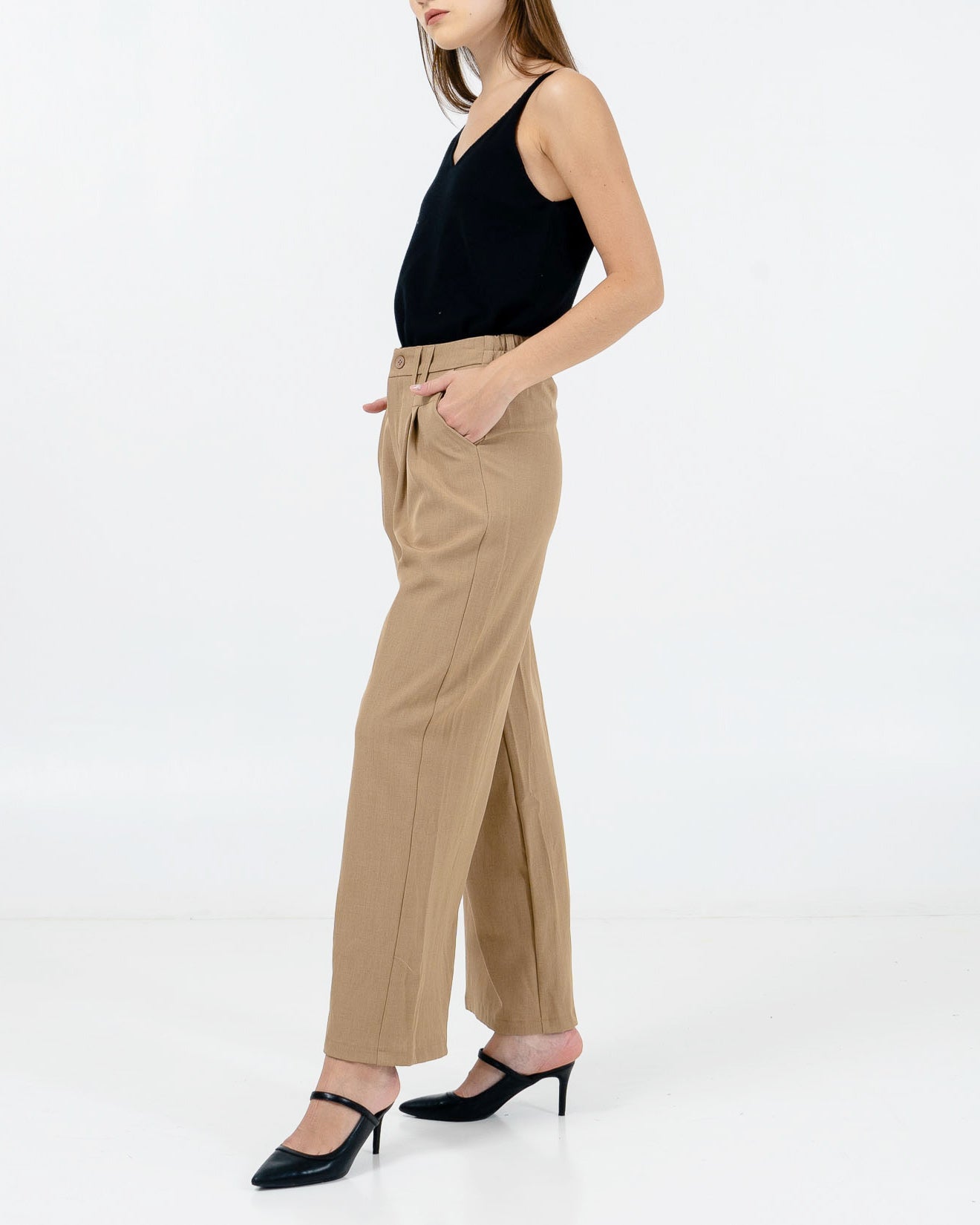 Esme Wide Leg Brown Pants – Celana Formal Wanita