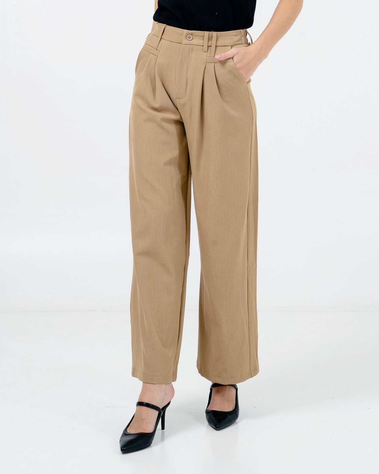 Esme Wide Leg Brown Pants – Celana Formal Wanita