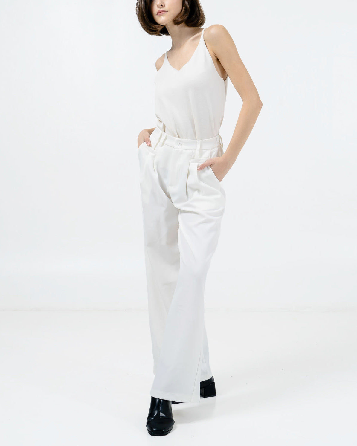 Esme Wide Leg White Pants –  Celana Formal Wanita