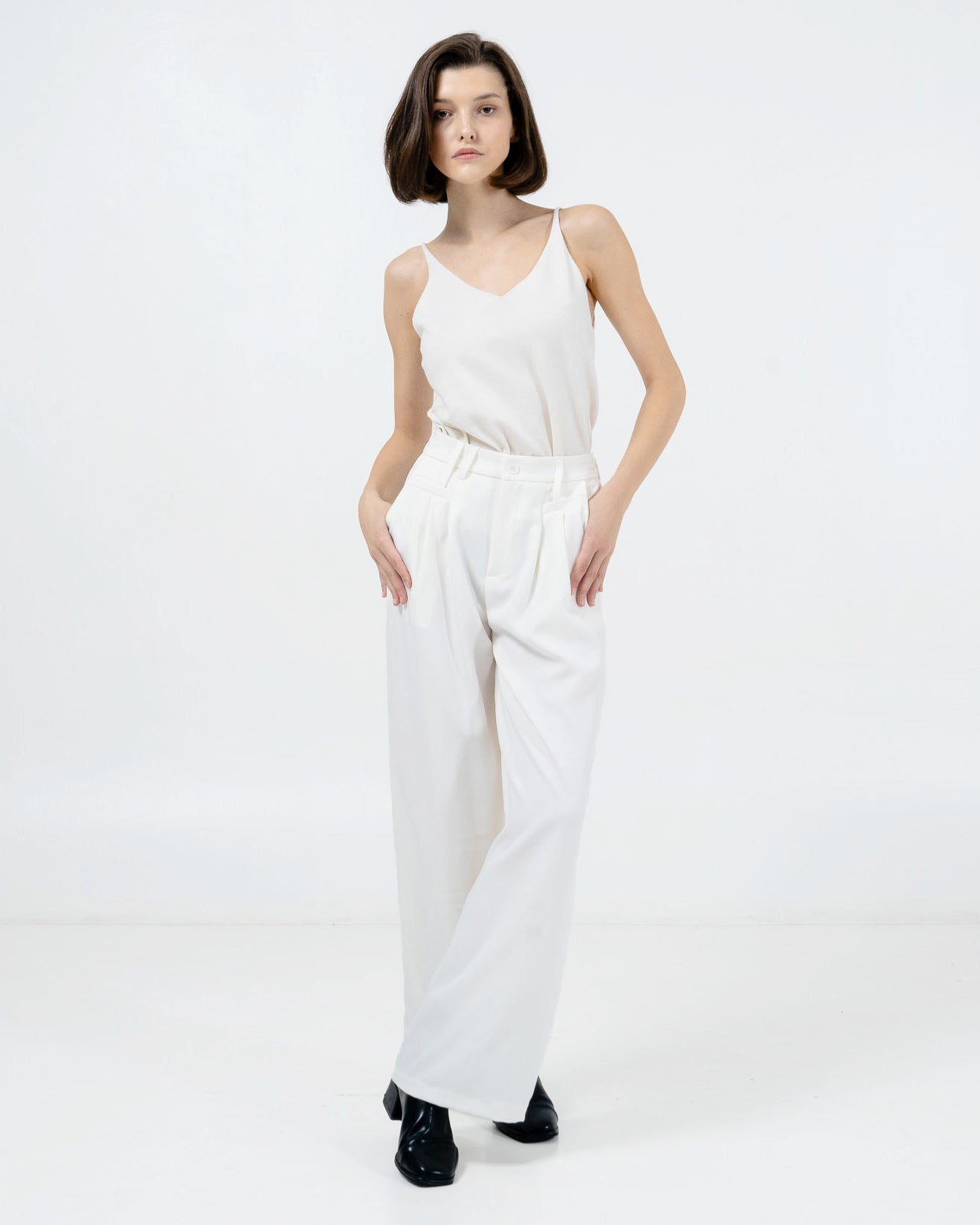 Esme Wide Leg White Pants –  Celana Formal Wanita