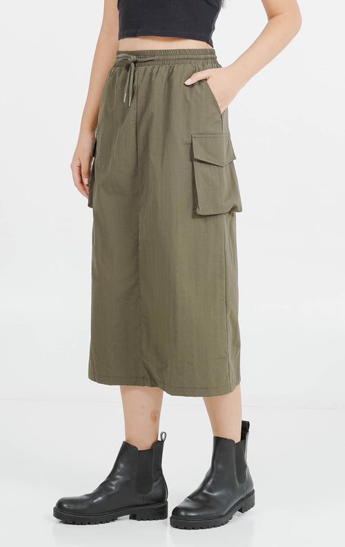 Madison Cargo Skirt Army