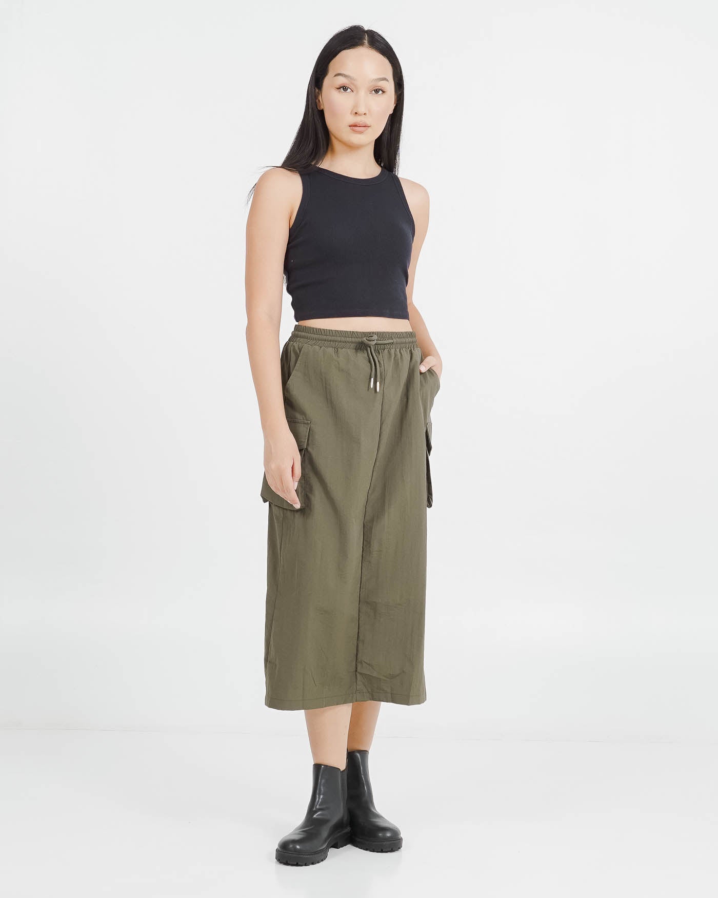 Madison Cargo Skirt Army