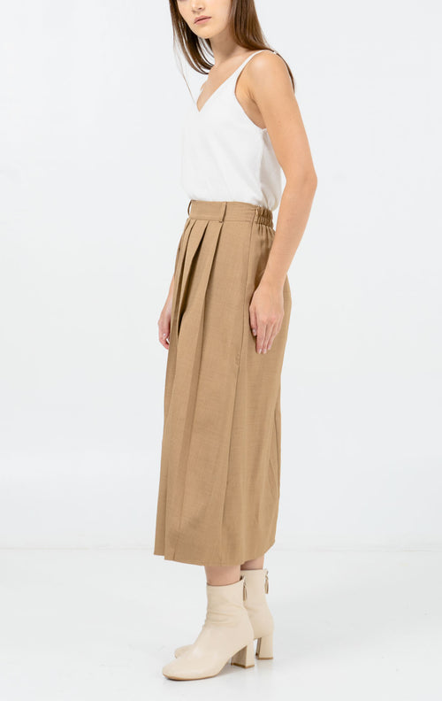 Alice Pleated Long Brown Skirt – Rok Wanita Kekinian
