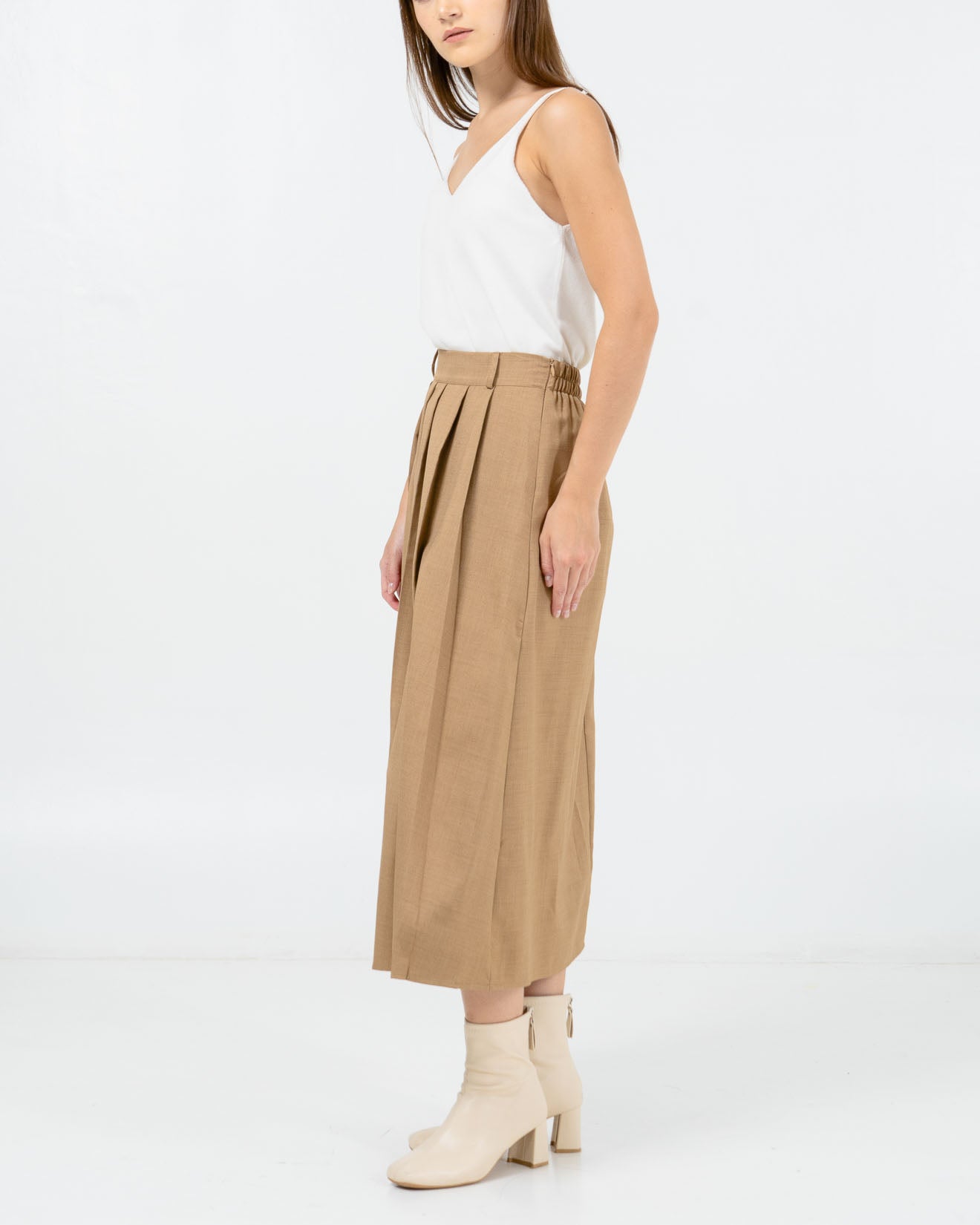 Alice Pleated Long Brown Skirt – Rok Wanita Kekinian