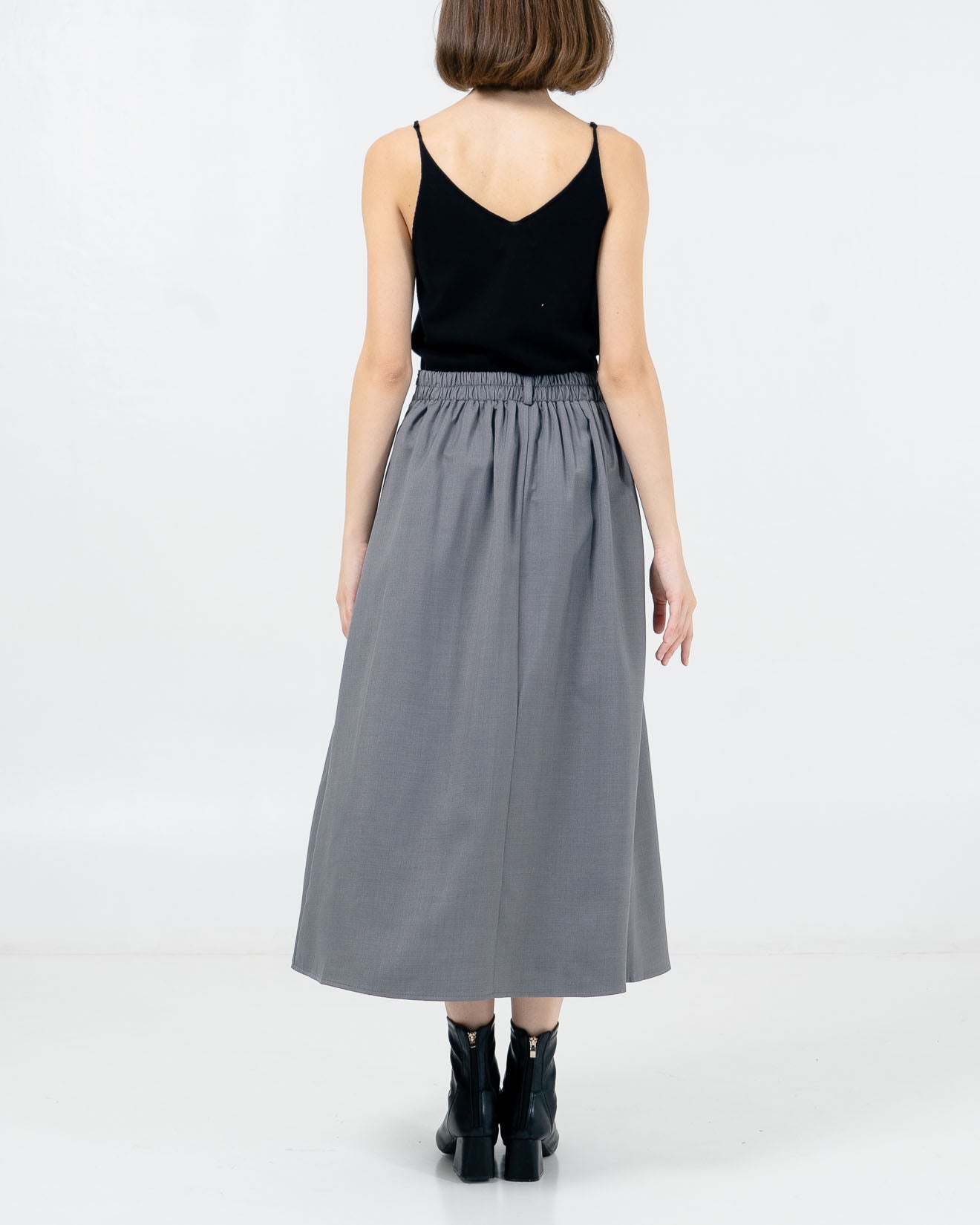 Alice Pleated Long Grey Skirt – Rok Wanita Kekinian