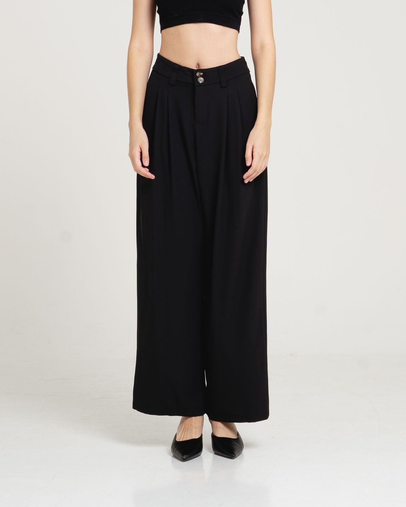 Chester Wide Leg Black Pants – 287210